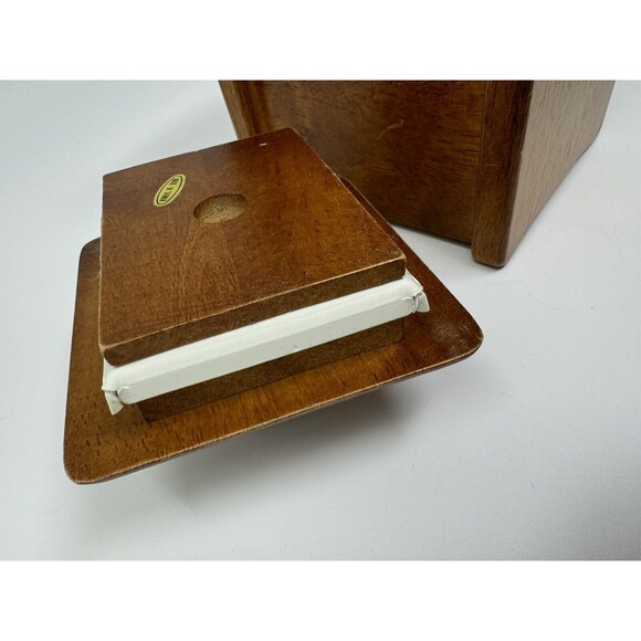 Square MCM Wood Canister Tobacco Jar Cookie Jar 6" x 4.25" - Picture 8 of 9